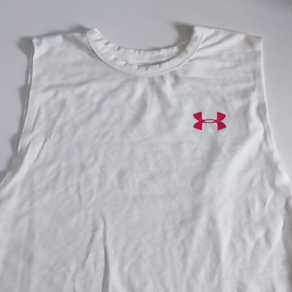 Under Armour " show your power" tank top white pink woman's size XL - Picture 2 of 10